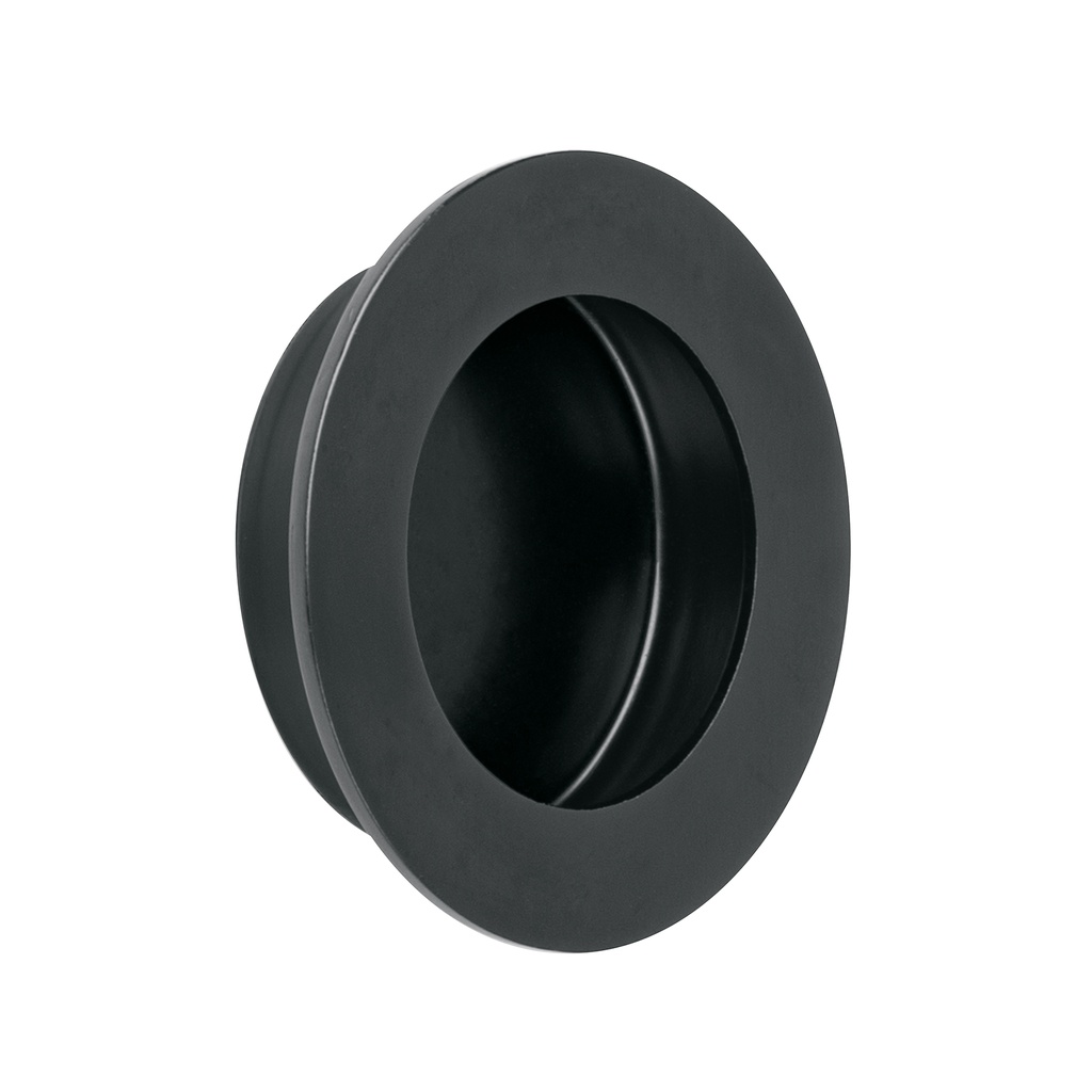 Jaladera de embutir circular No. 4 acabado negro