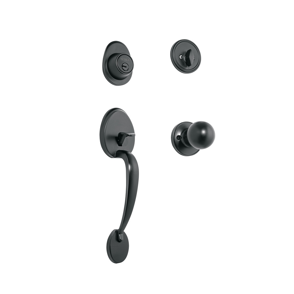 Jaladera, perilla y cerrojo llave-mariposa, negro - Pag 590