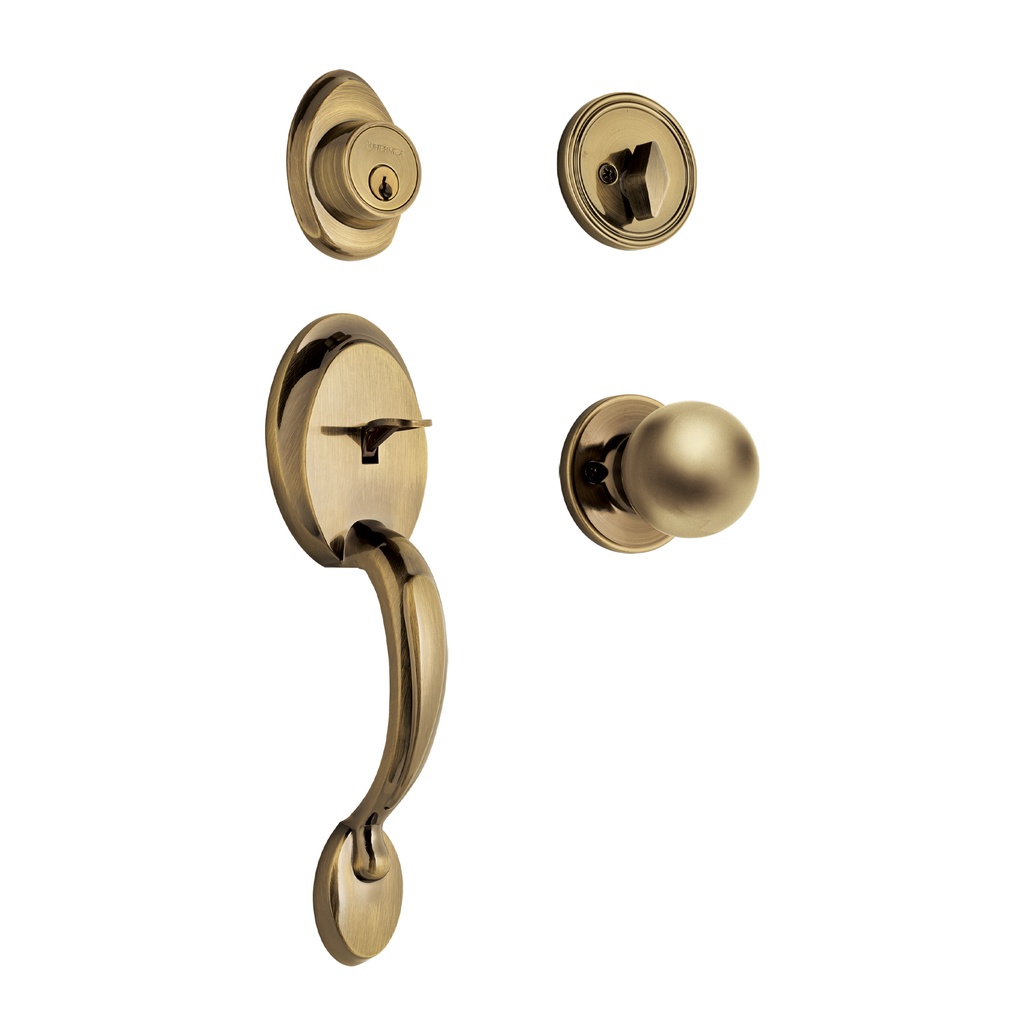 Jaladera, perilla y cerrojo mariposa, latón antiguo, Basic - Pag 590