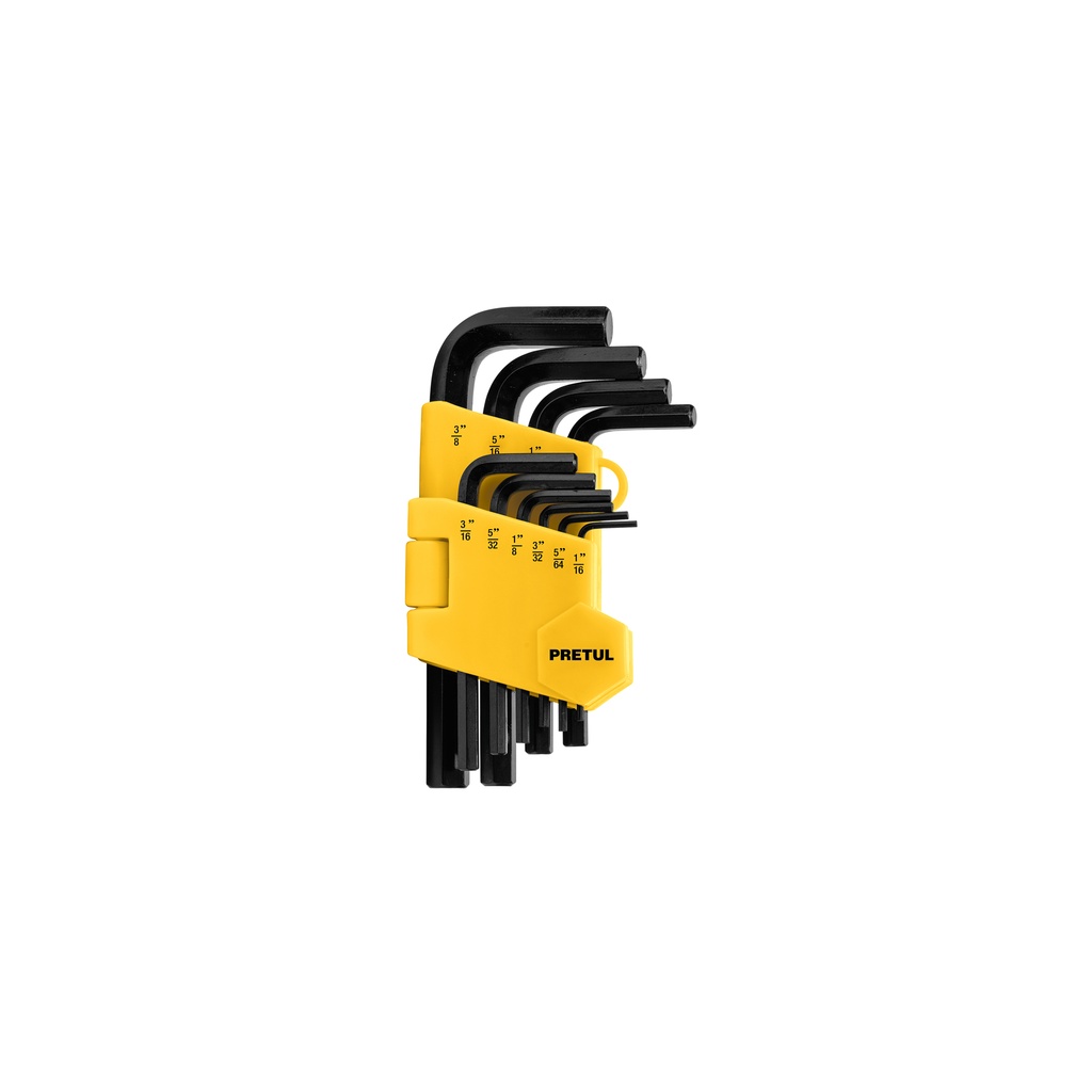 Juego 10 llaves allen std punta hex con organizador, Pretul