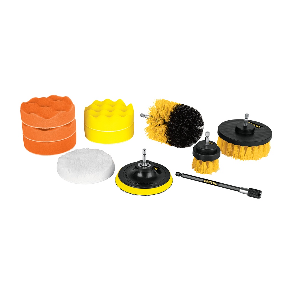 Juego 11 accesorios de limpieza y pulido p/taladro, Pretul - Pag 104