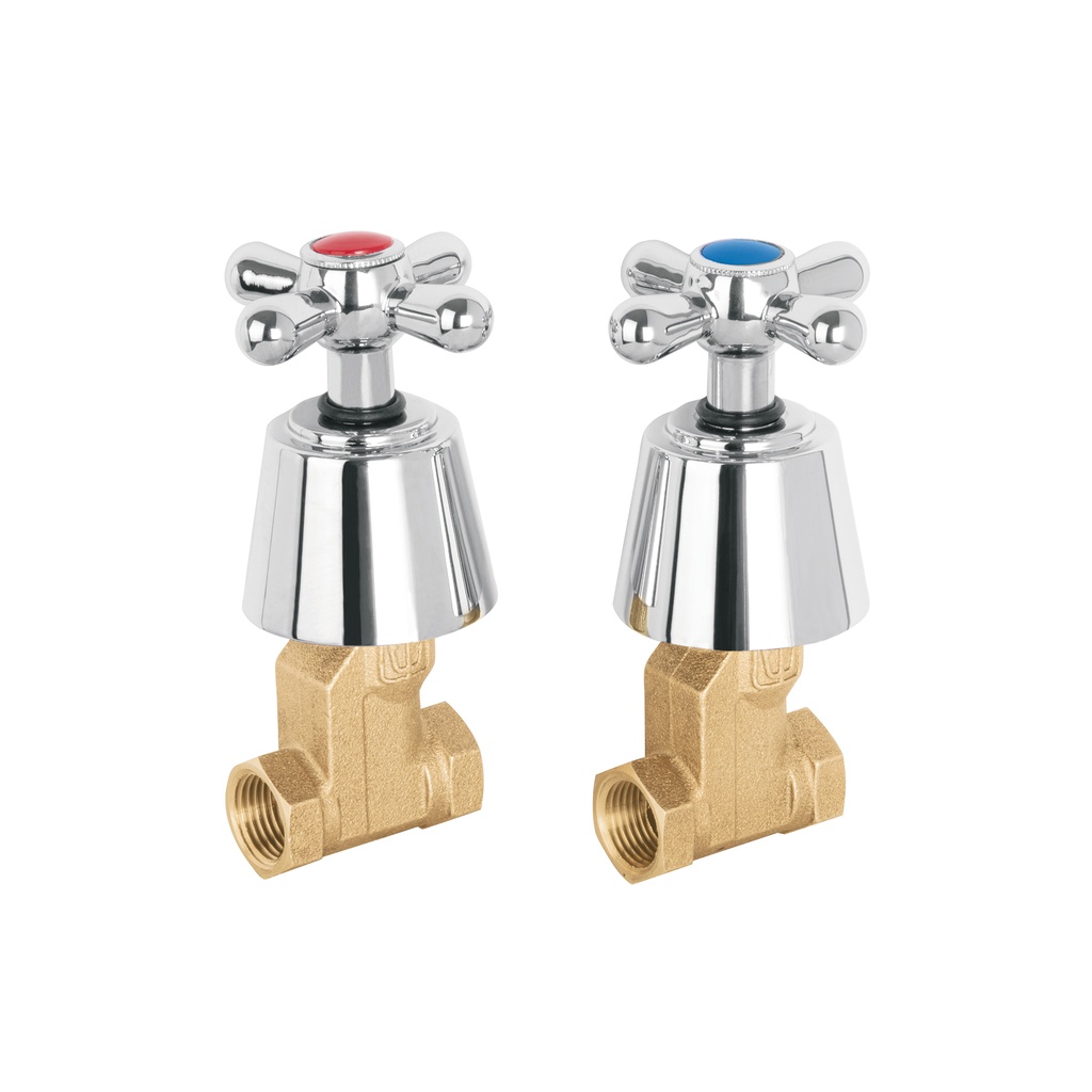 [T49796] Juego 2 llaves de empotrar, roscables tipo cruceta, Aqua