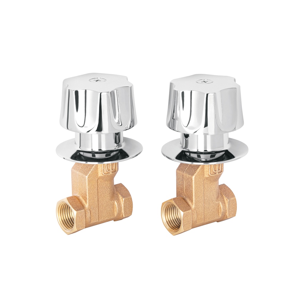 Juego 2 llaves empotrar, regadera, roscables, cubo, Basic