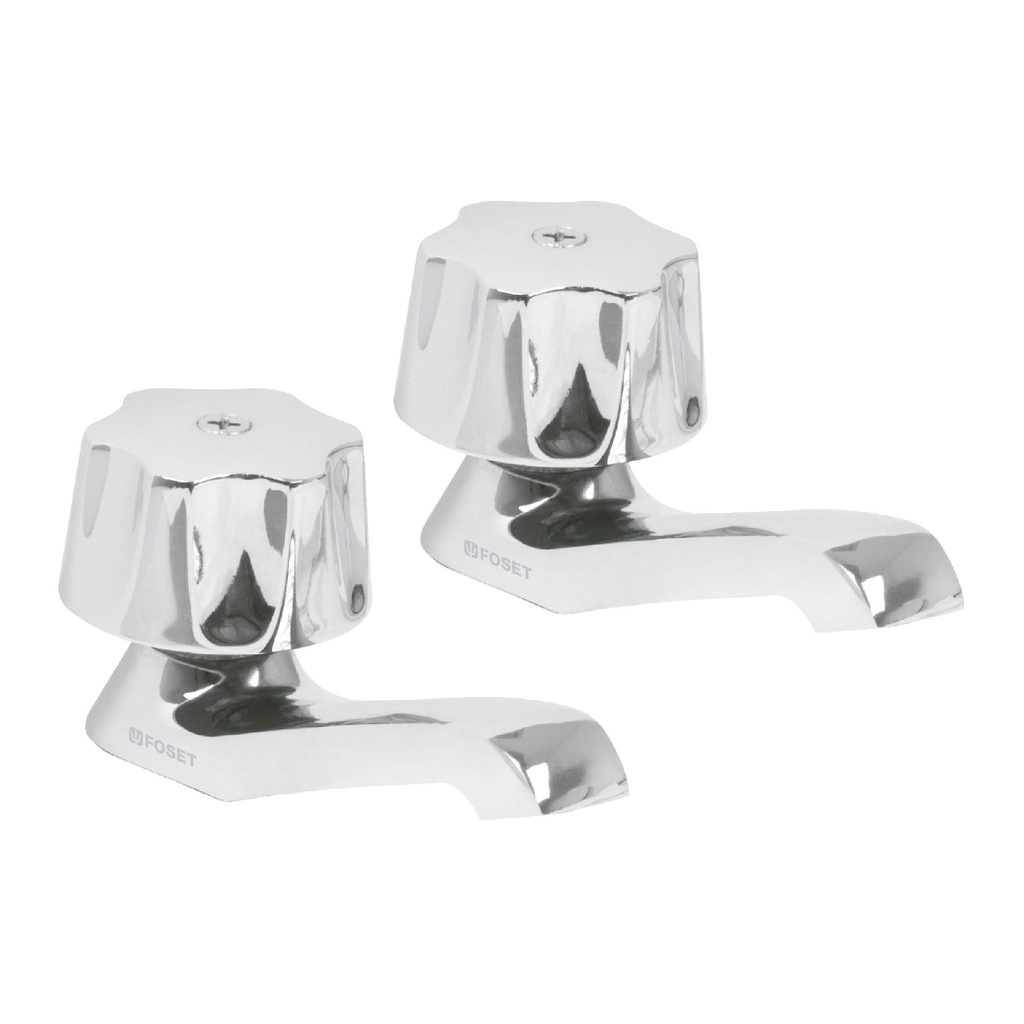 Juego 2 llaves individuales para lavabo, manerales metálicos - Pag 470
