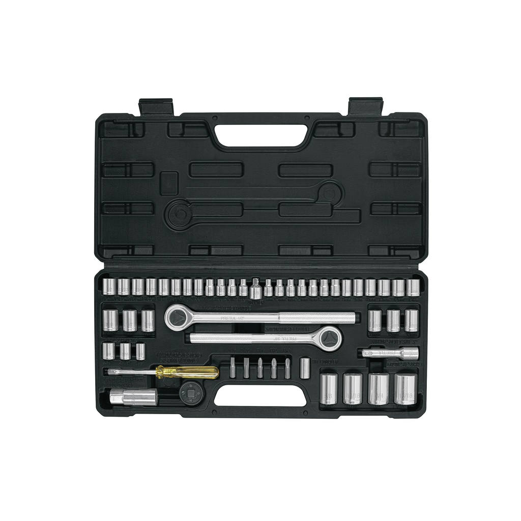 [T24219] Juego 51 herramientas 1/4', 3/8' y 1/2' p/mecánico, Pretul