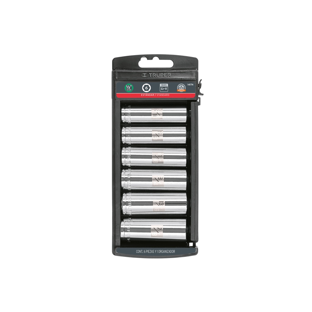 Juego 6 dados largos cuadro 1/2' std, Truper - Pag 119