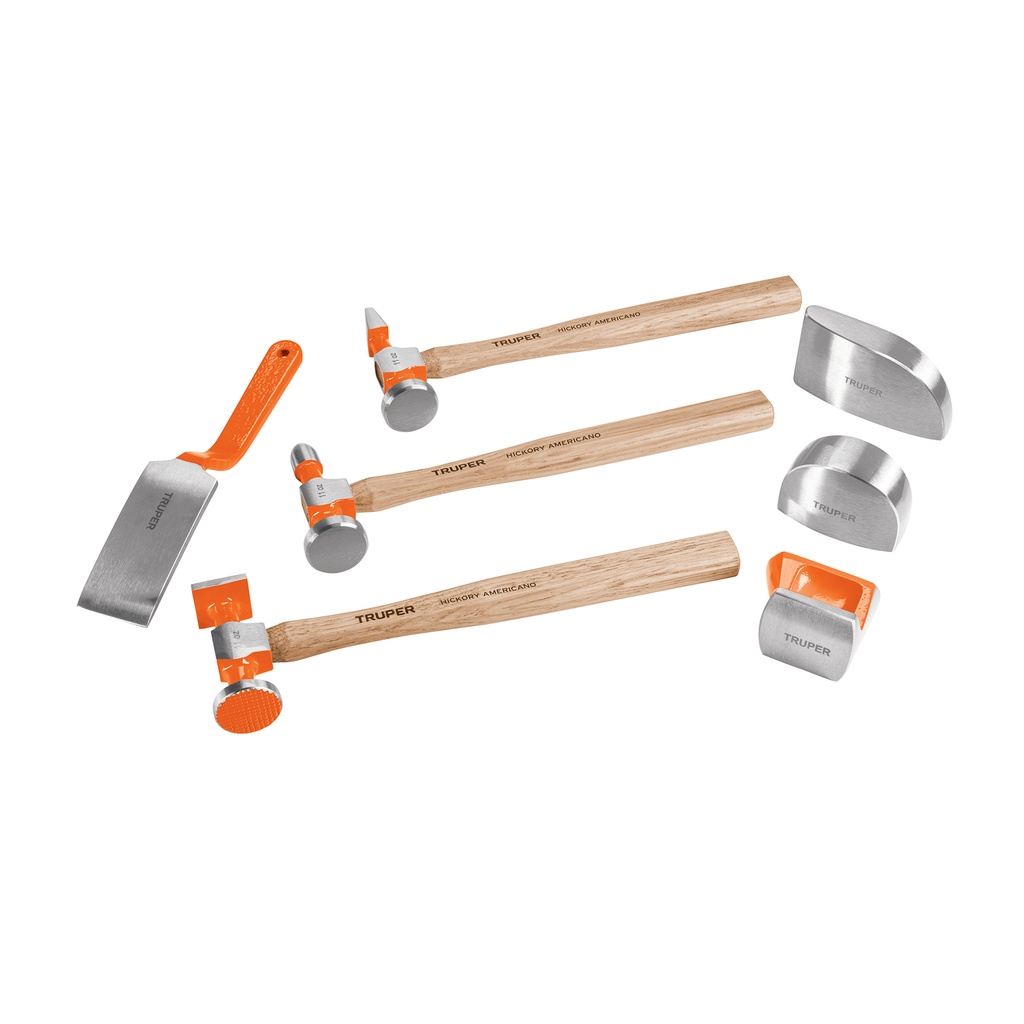 [T100785] Juego 7 piezas de martillos y entibadores para hojalatero
