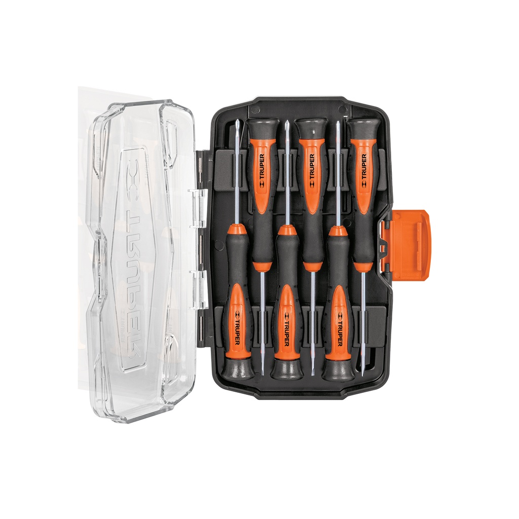 Juego con 6 desarmadores largos de precisión, Truper