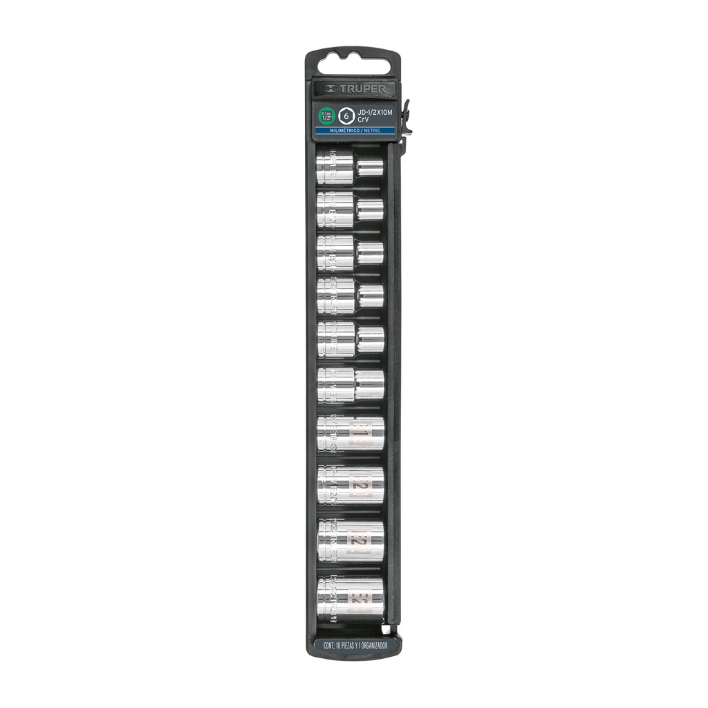 Juego de 10 dados cuadro 1/2' torx, Truper