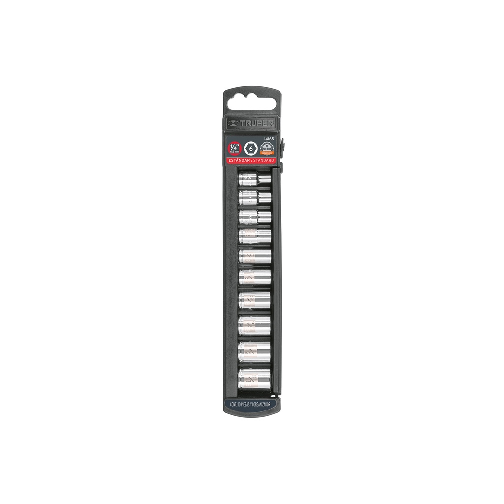 Juego de 10 dados cuadro 1/4' std, Truper - Pag 150