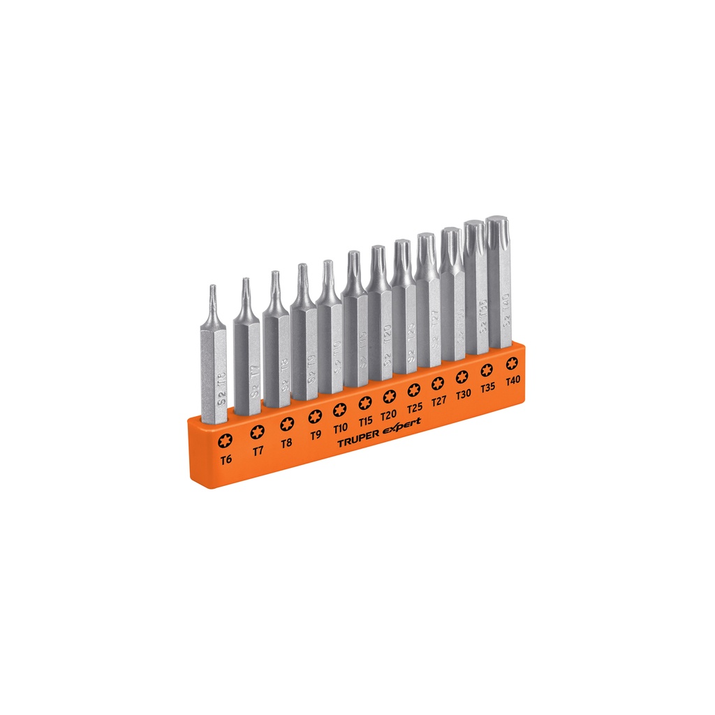 [T101678] Juego de 12 puntas torx combinadas largo 2', Truper Expert