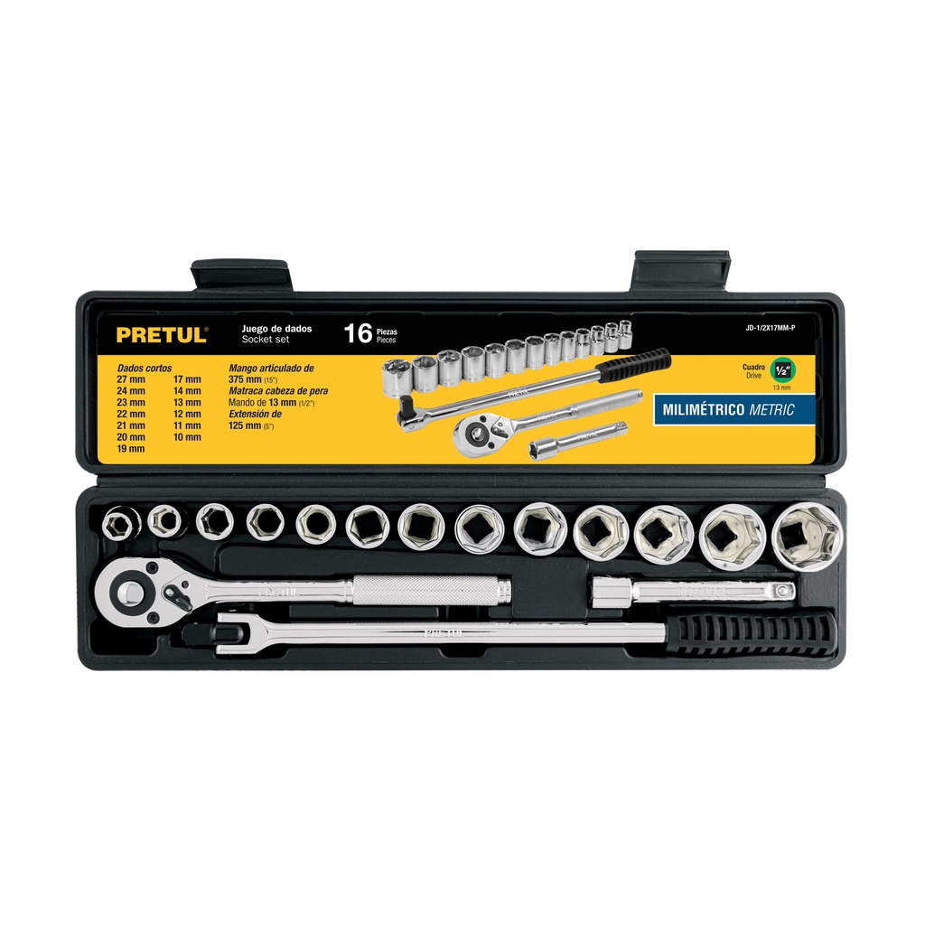 Juego de 16 herramientas 1/2' mm para mecánico, Pretul - Pag 194