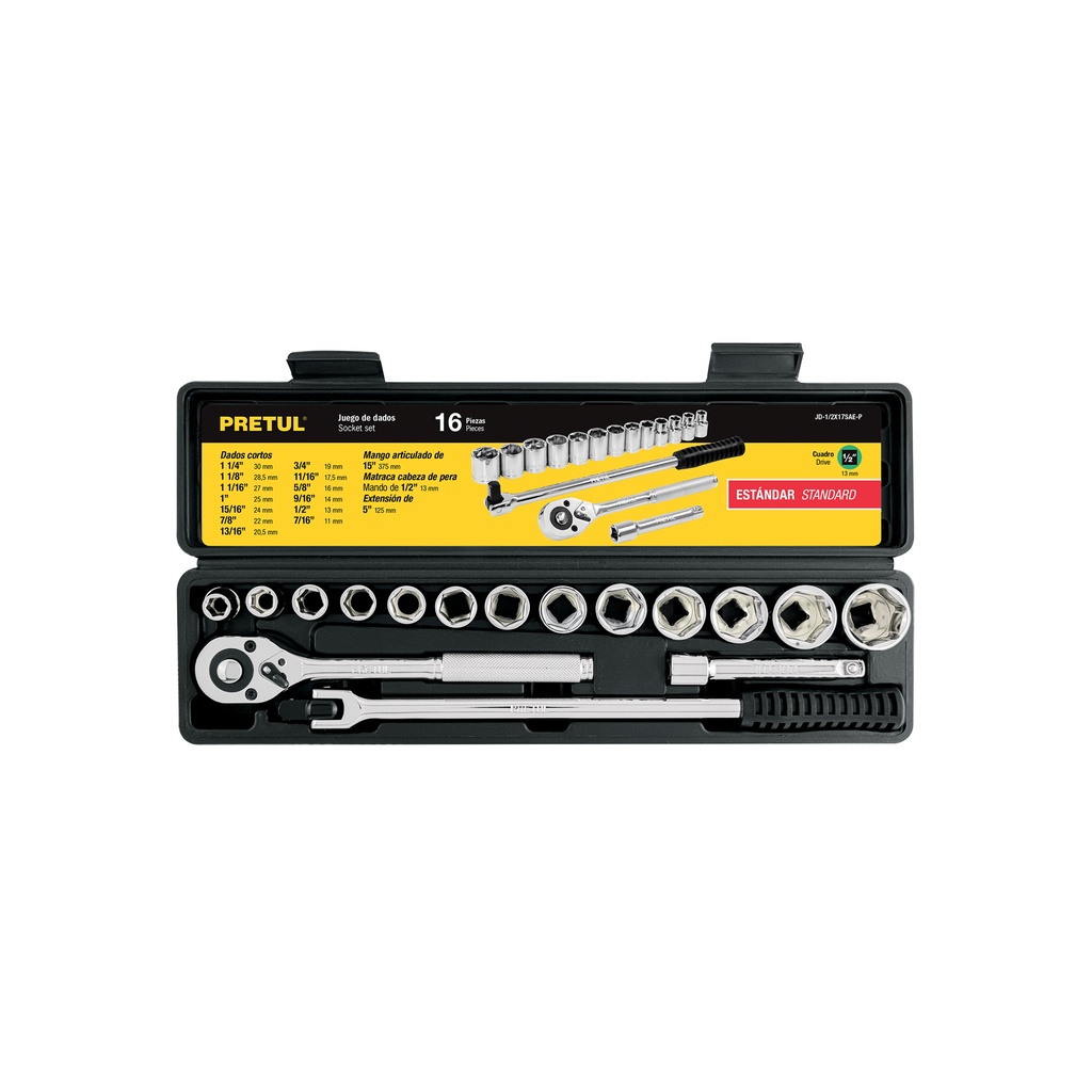 Juego de 16 herramientas 1/2' std para mecánico, Pretul - Pag 194