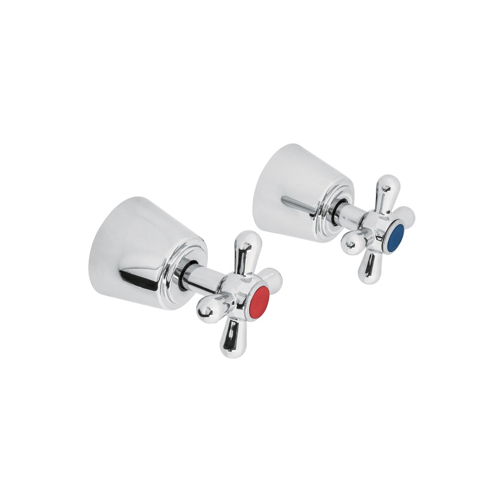 Juego de 2 manerales grandes, cruceta, cromo, Foset Aqua - Pag 476