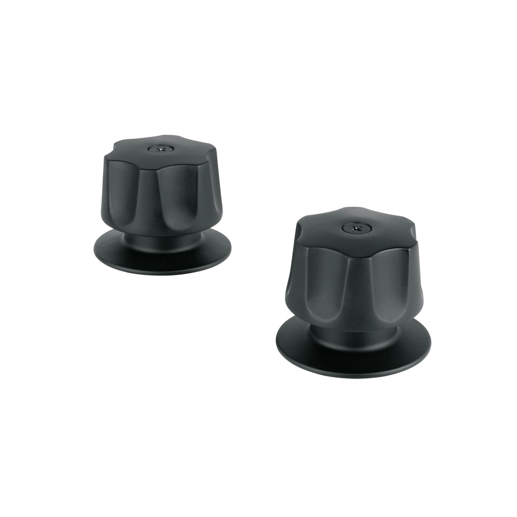 Juego de 2 manerales hex. metálicos negro p/regadera, Basic