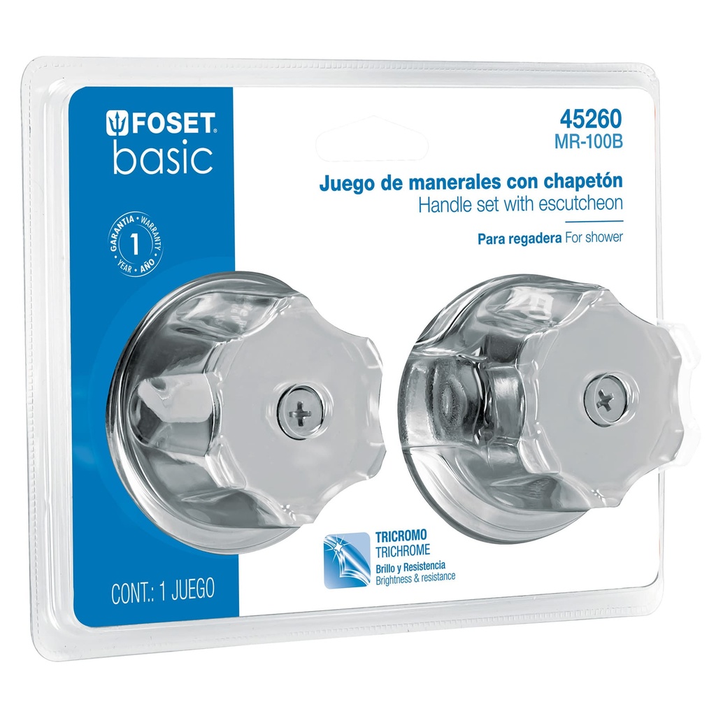 Juego de 2 manerales metálicos para regadera, en blíster - Pag 495