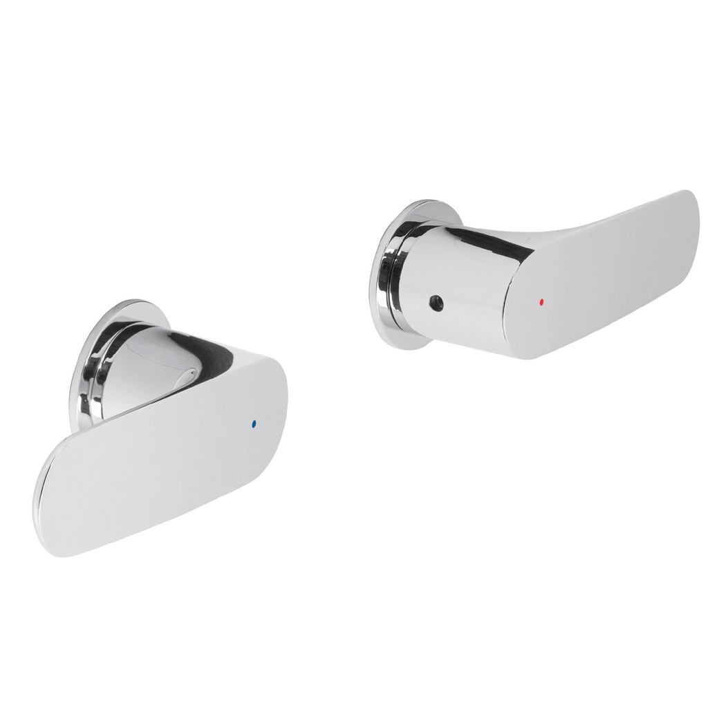 Juego de 2 manerales para regadera, cromo, Foset Riviera