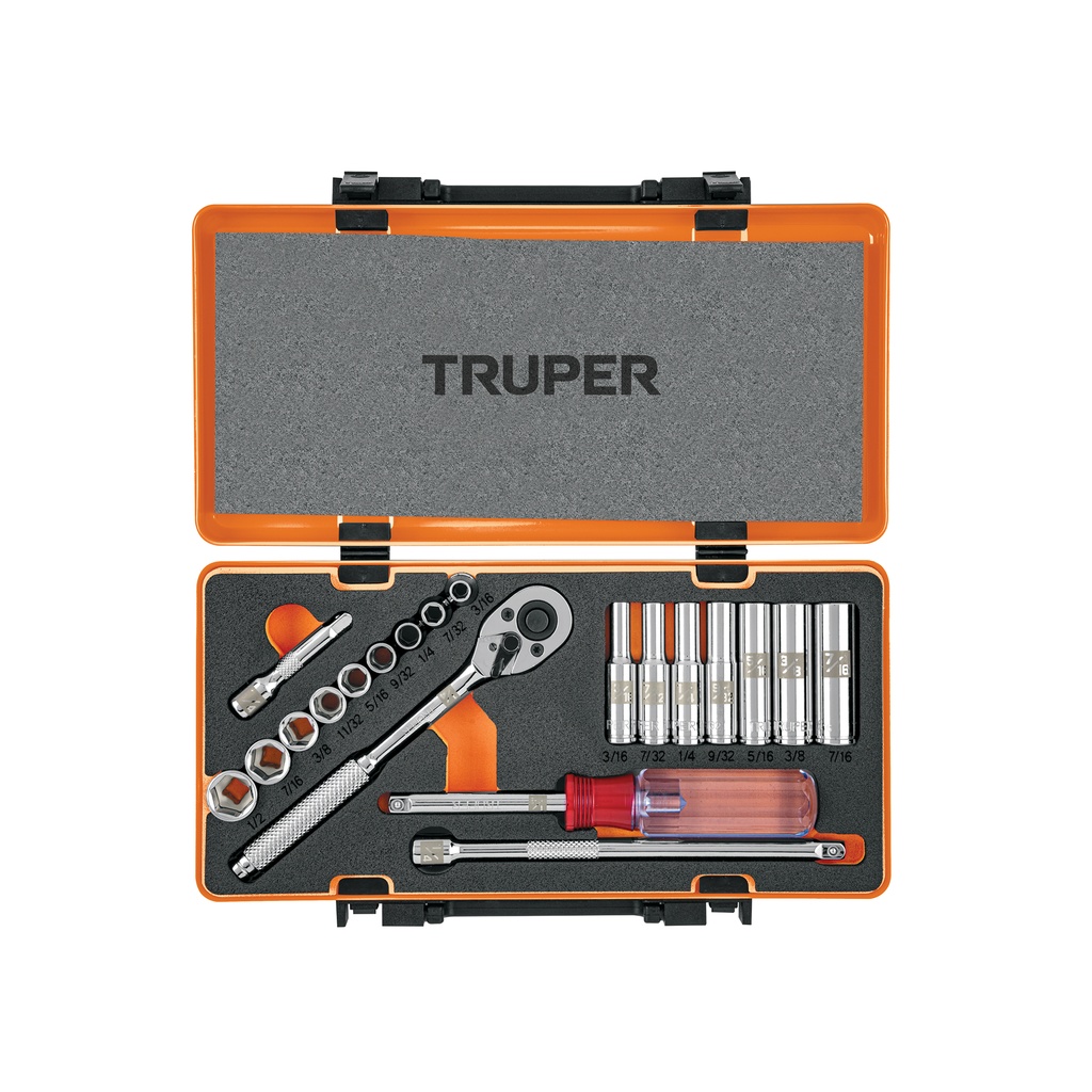 Juego de 20 herramientas cuadro 1/4' std para mecánico