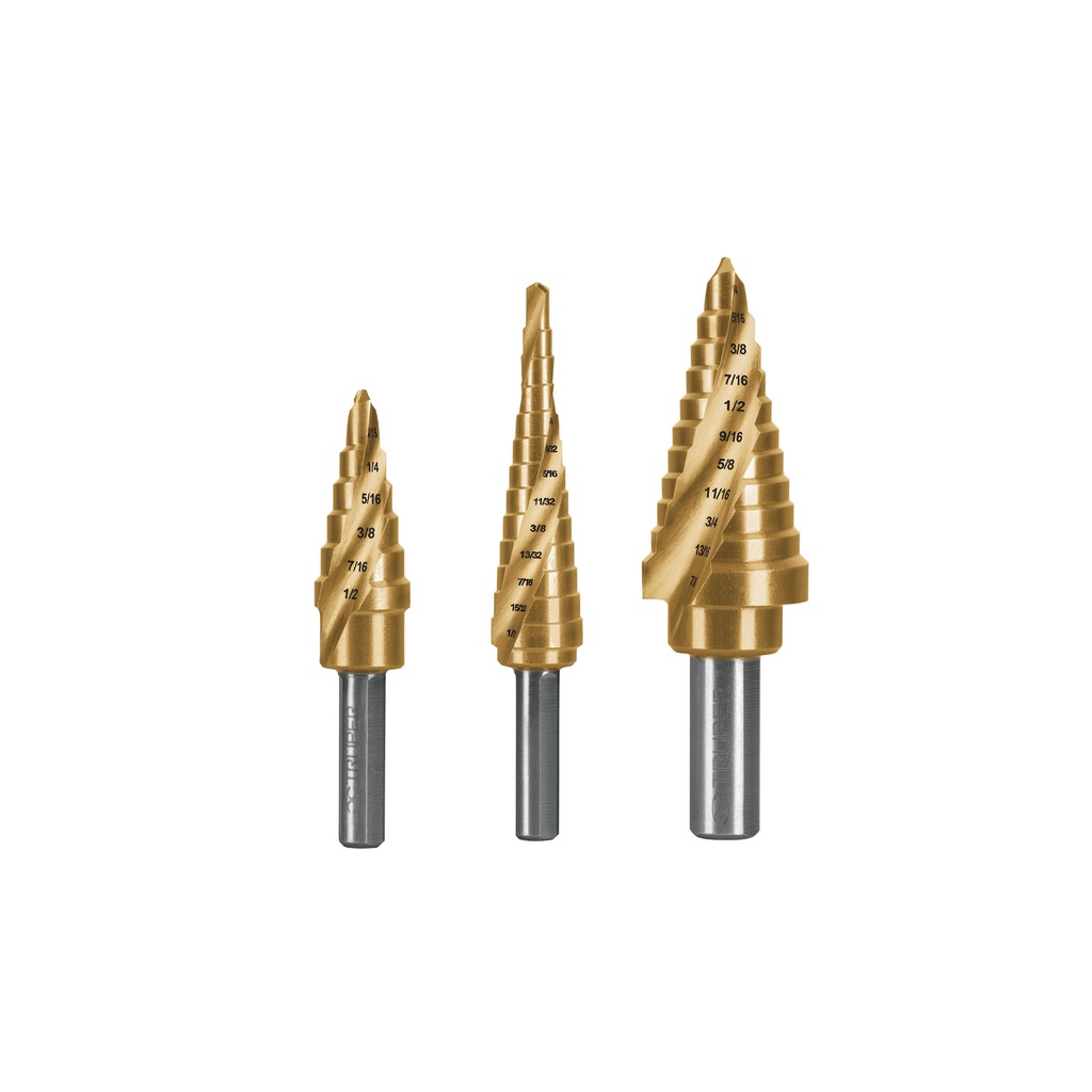 Juego de 3 brocas escalonadas de titanio, Truper Expert - Pag 58