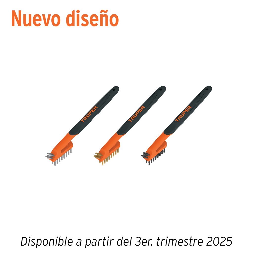 [T10652] Juego de 3 mini cepillos de alambre 28 pinceles, Truper