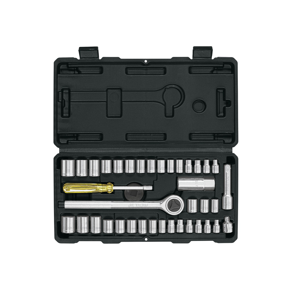 [T24220] Juego de 39 herramientas 1/4' y 3/8' para mecánico, Pretul