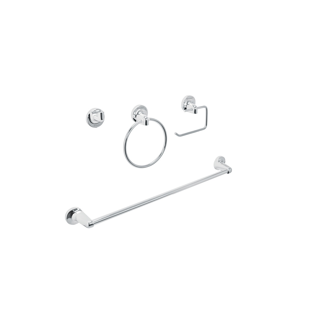 [T49164] Juego de 4 accesorios para baño metálicos, Foset Aqua