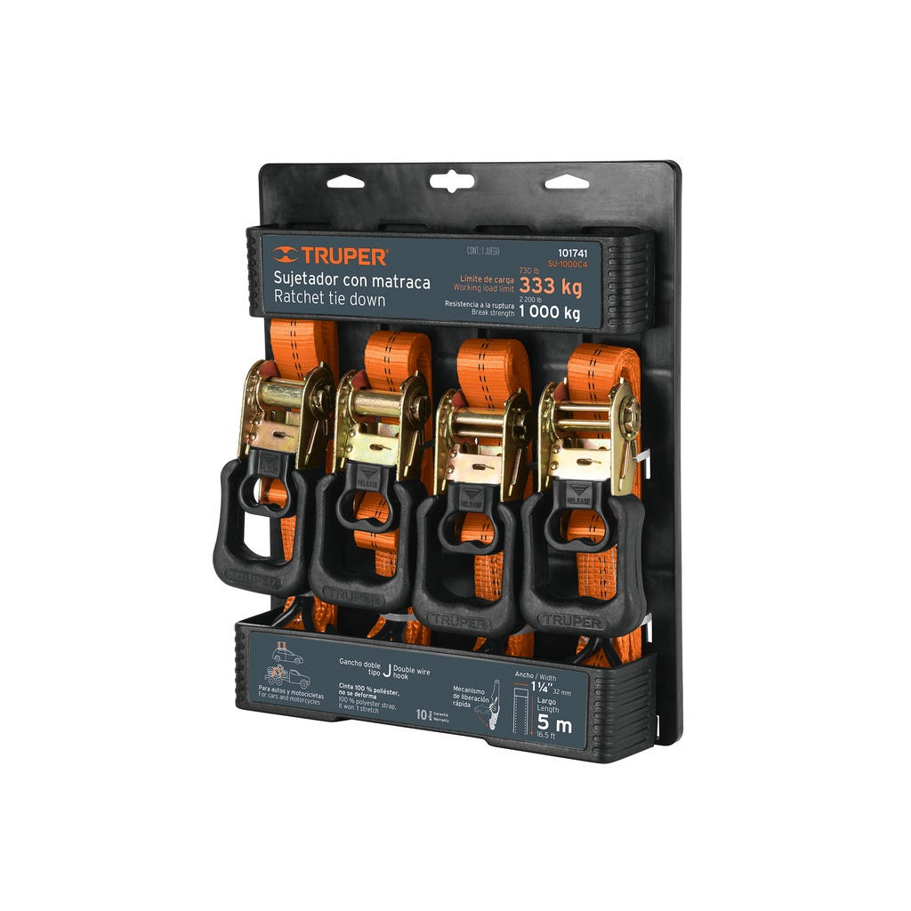 Juego de 4 sujetadores con matraca carga máxima 1000 kg - Pag 25