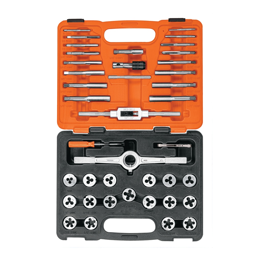 [T11442] Juego de 40 piezas de machuelos y tarrajas, Truper