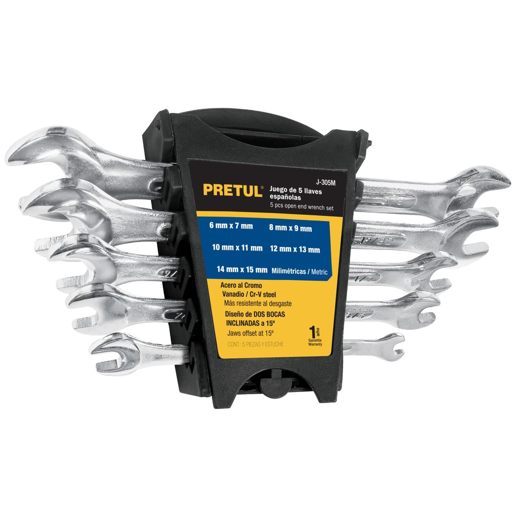 [T22001] Juego de 5 llaves españolas mm, Pretul