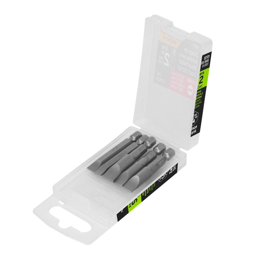 Juego de 5 puntas planas combinadas largo 2', Truper Expert - Pag 326