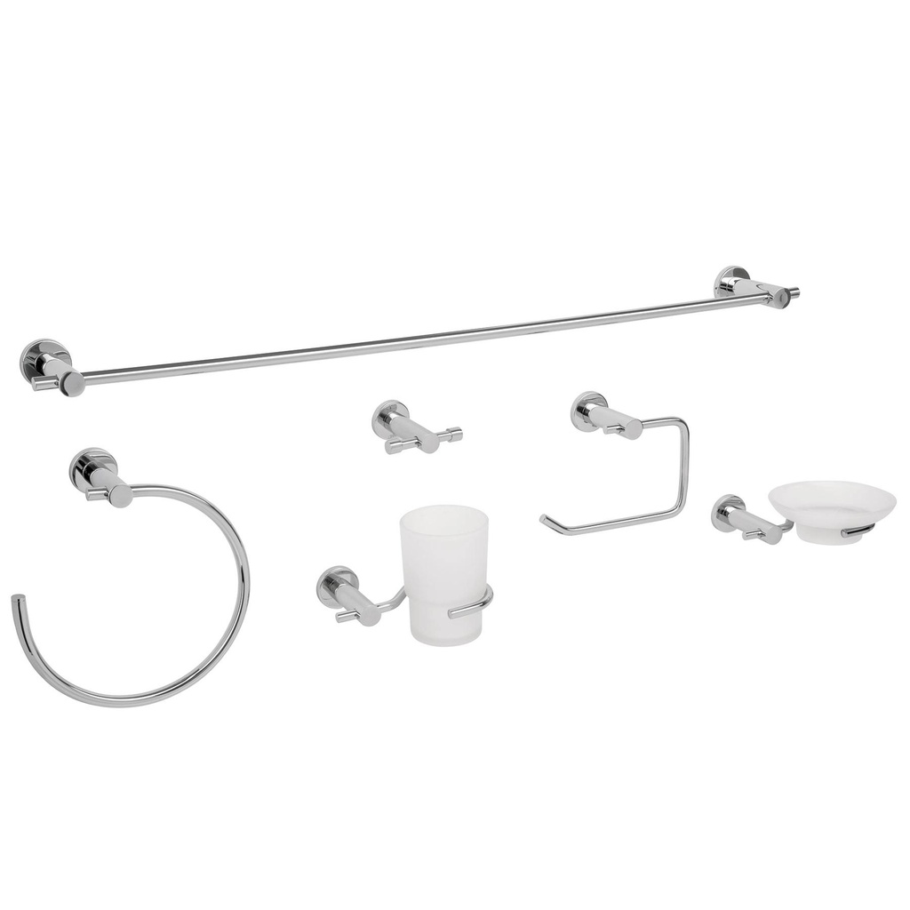 Juego de 6 accesorios para baño acabado cromo, Foset Element - Pag 651