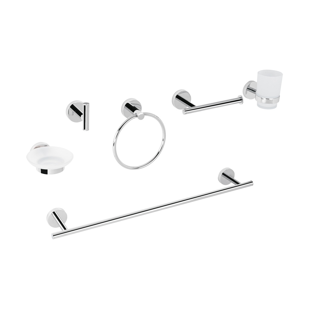 [T47973] Juego de 6 accesorios para baño acabado cromo, Foset Tubig