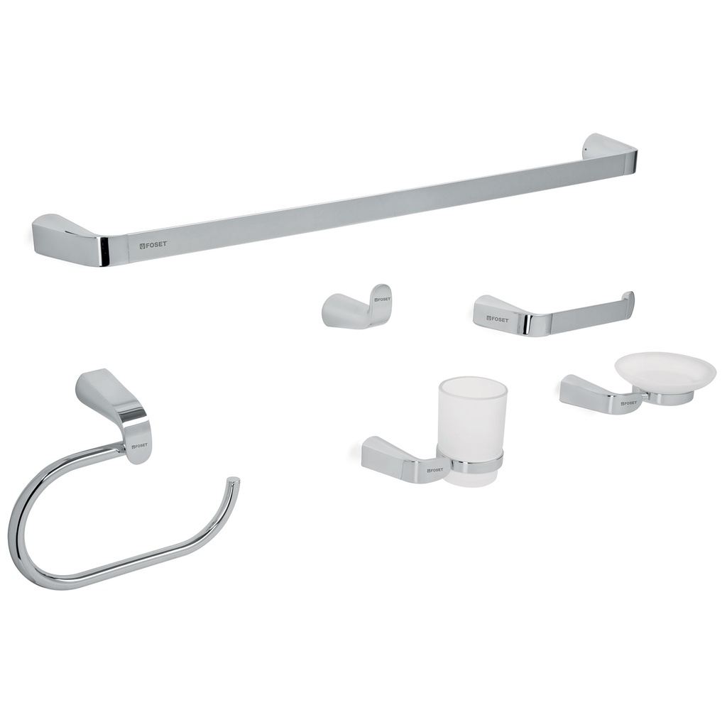 [T45211] Juego de 6 accesorios para baño acabado cromo, Riviera