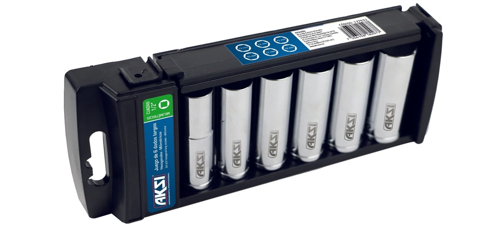 Juego de 6 dados largos mm cuadro 1/2"