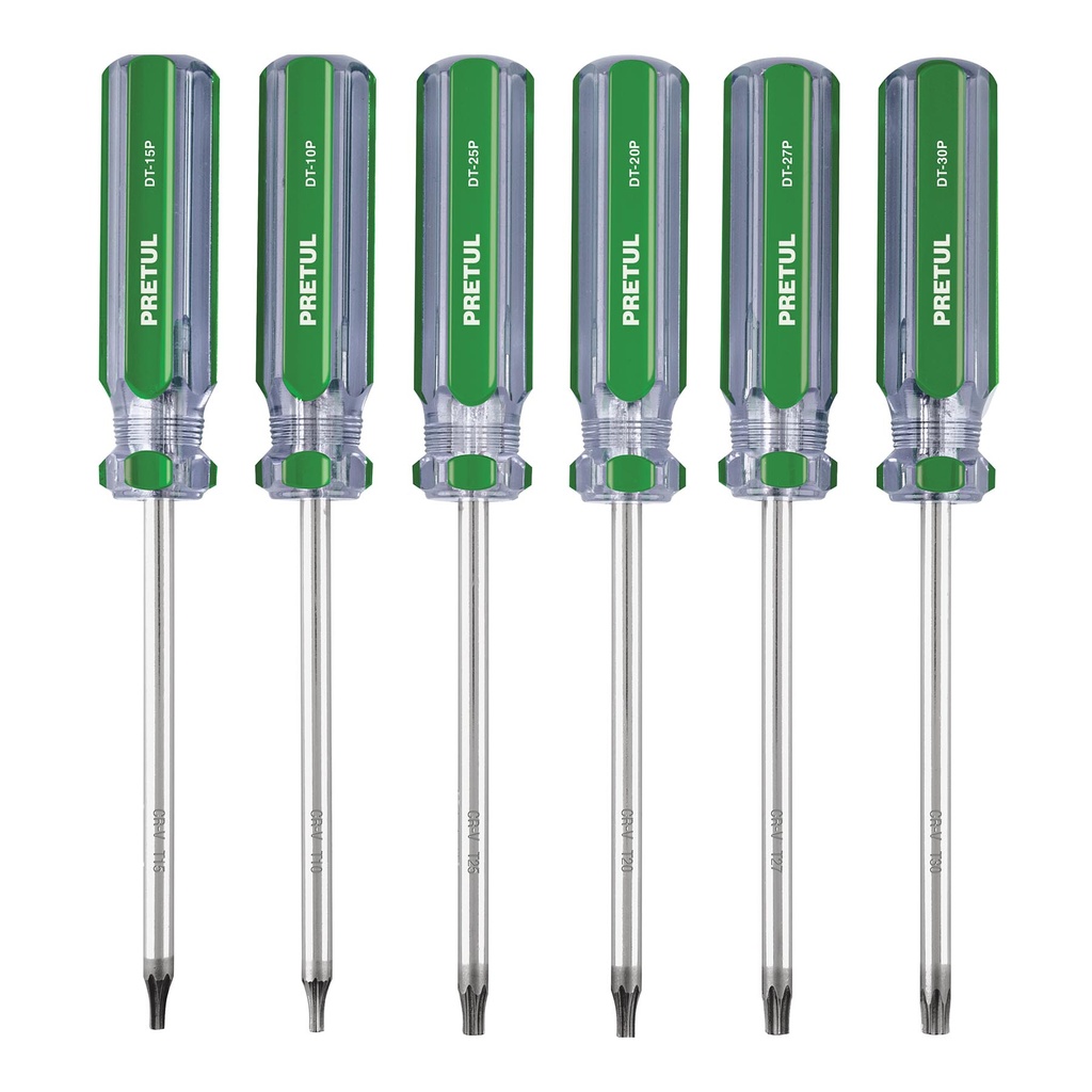 Juego de 6 desarmadores Torx mango de PVC, Pretul