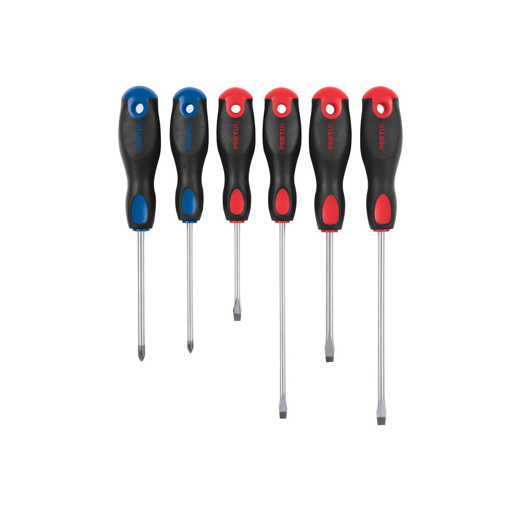 [T20220] Juego de 6 desarmadores mango Comfort Grip, Pretul