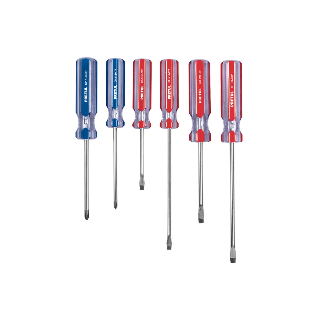 Juego de 6 desarmadores mango de PVC, Pretul - Pag 131