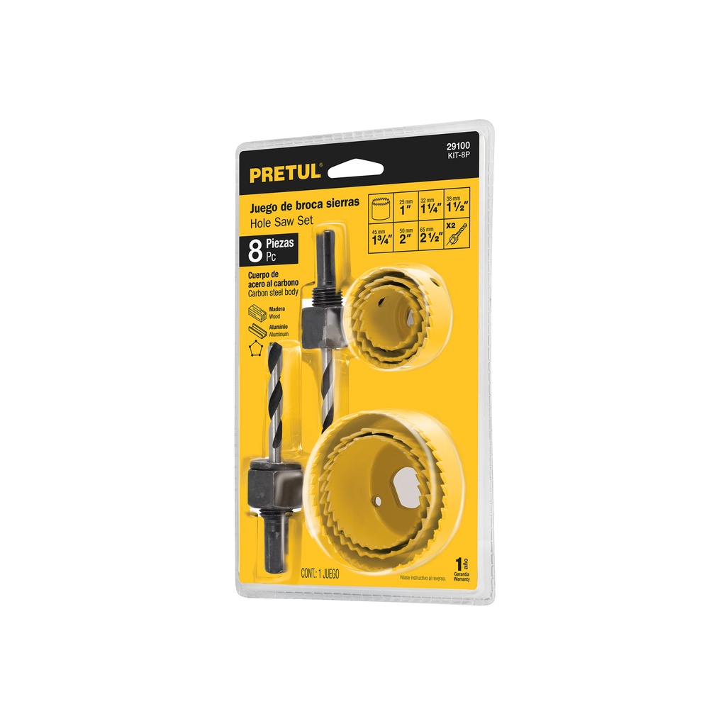 Juego de 7 brocasierras acero al carbono y 1 mandril, Pretul - Pag 62