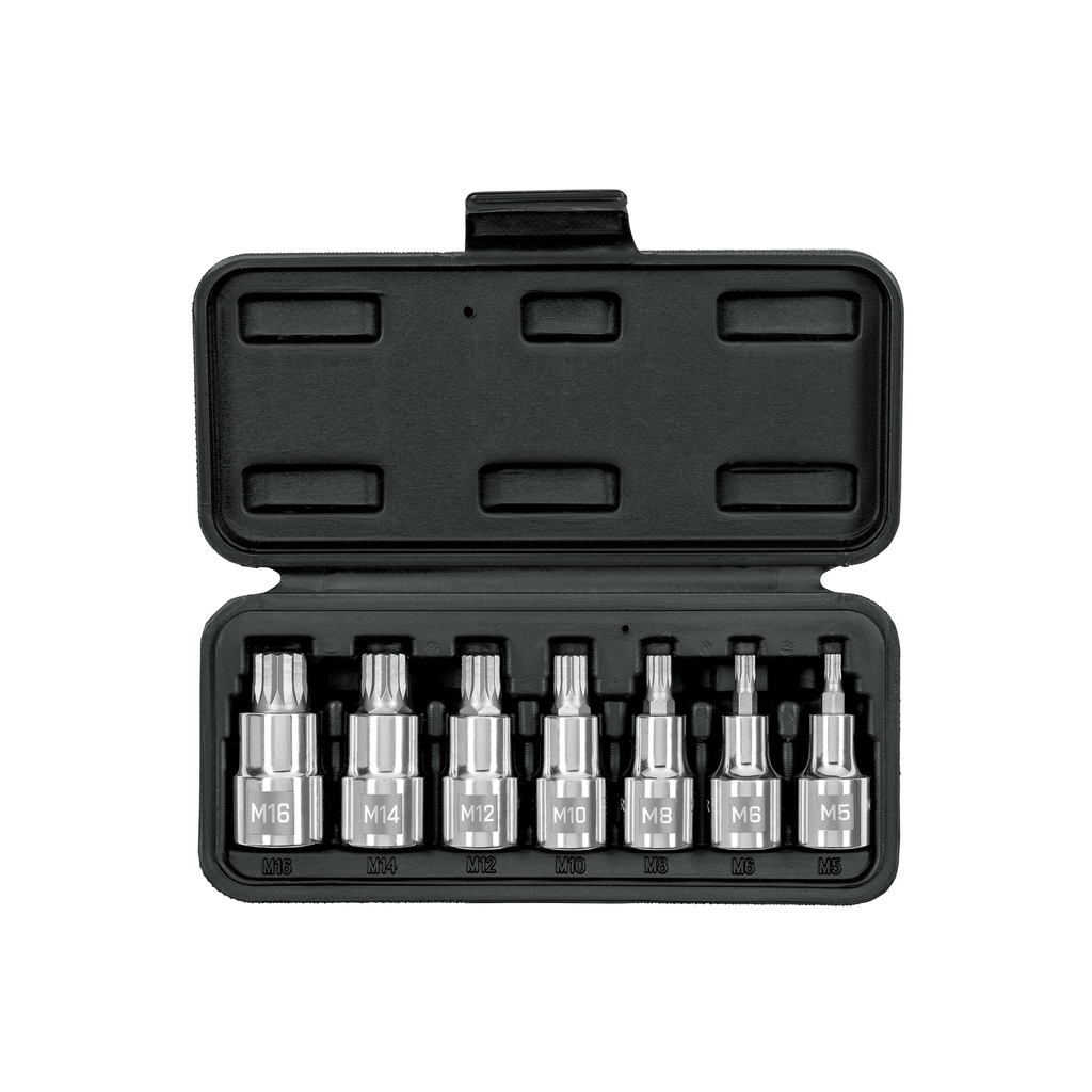 Juego de 7 dados cuadro 1/2' punta corta bristol, en estuche - Pag 119