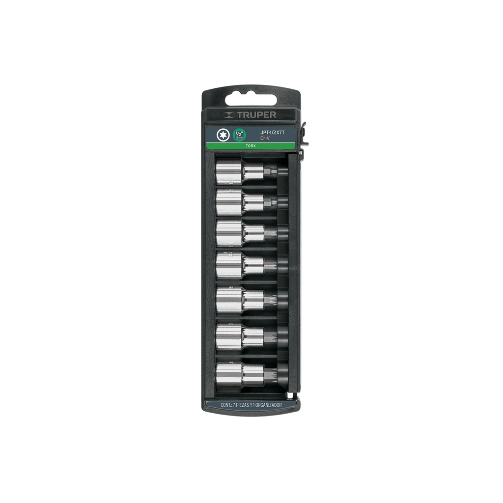 Juego de 7 dados cuadro 1/2' punta torx, Truper - Pag 119
