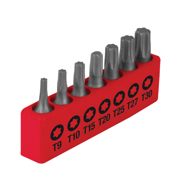 Juego de 7 puntas  TORX  (T9, T10, T15, T20, T25, T27, T30) 25 mm (1")