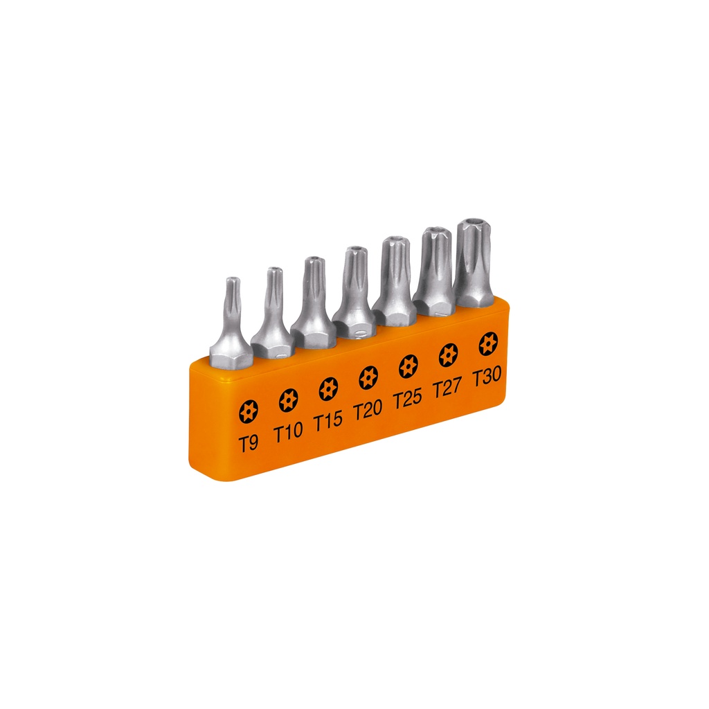 [T17797] Juego de 7 puntas torx combinadas c/seguro largo 1', Expert - Pag 330