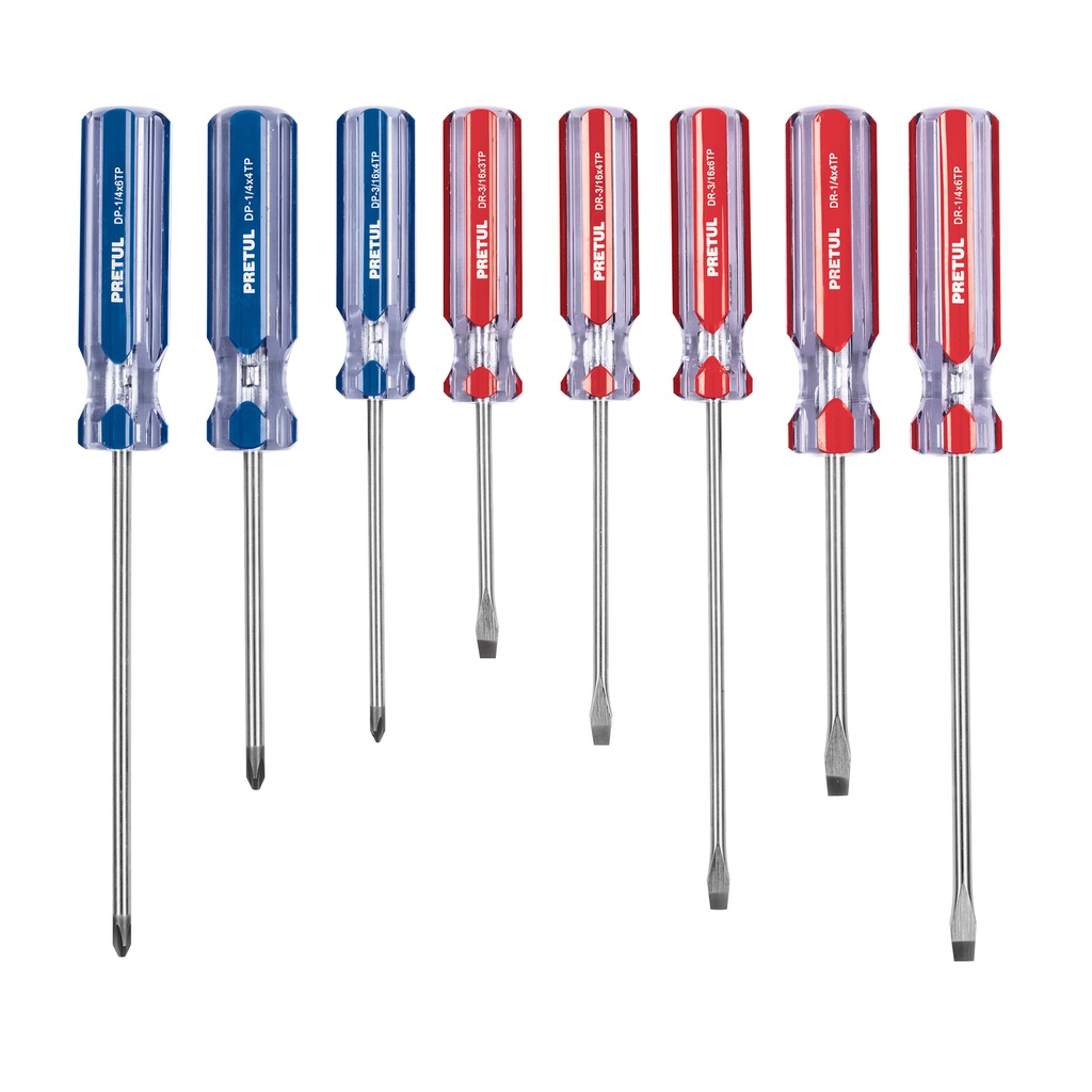 Juego de 8 desarmadores mango de PVC, Pretul - Pag 131