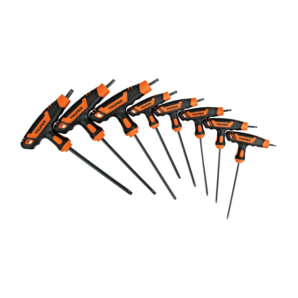 Juego de 8 llaves torx extralargas con mango T, Truper - Pag 219