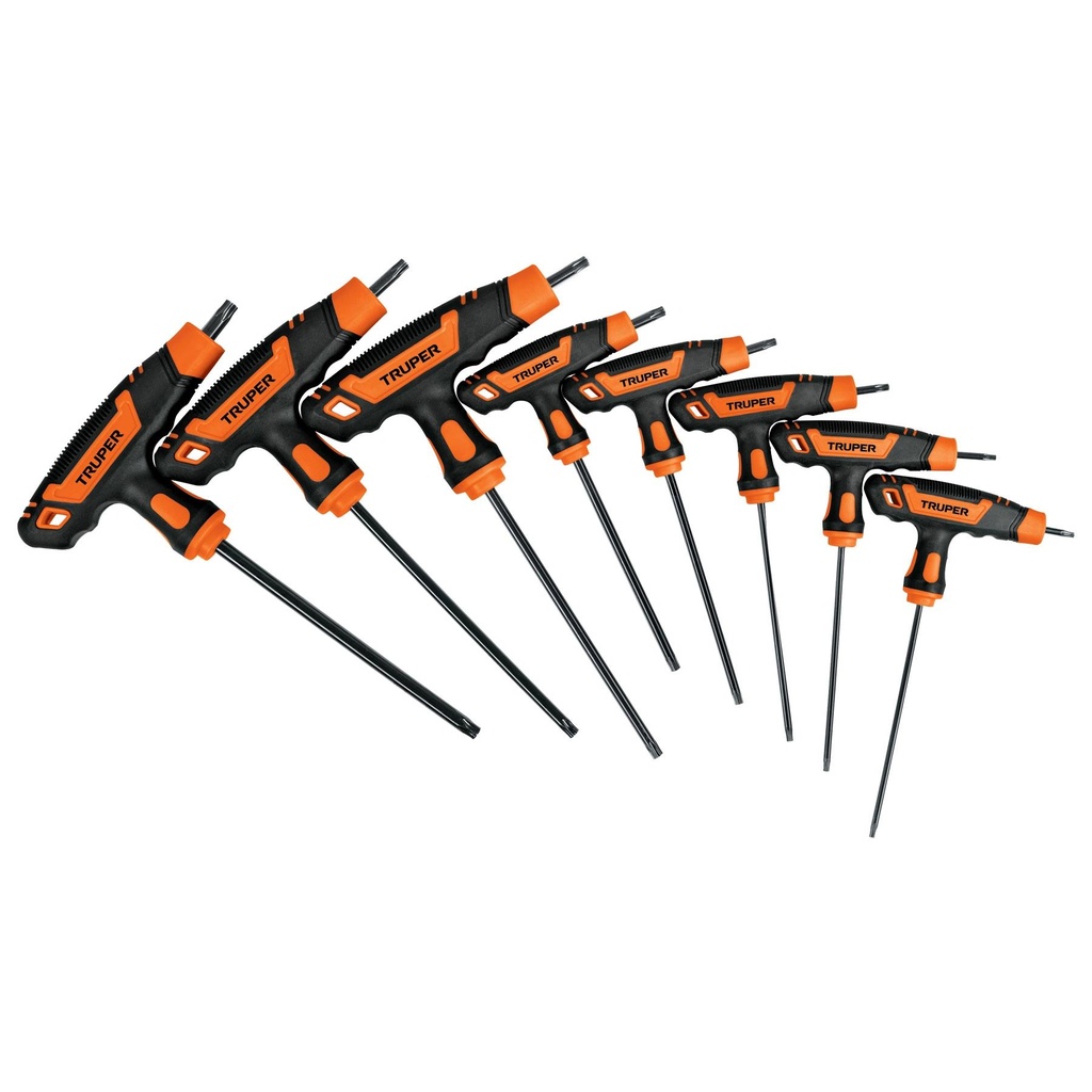 Juego de 8 llaves torx extralargas con mango T, Truper - Pag 282