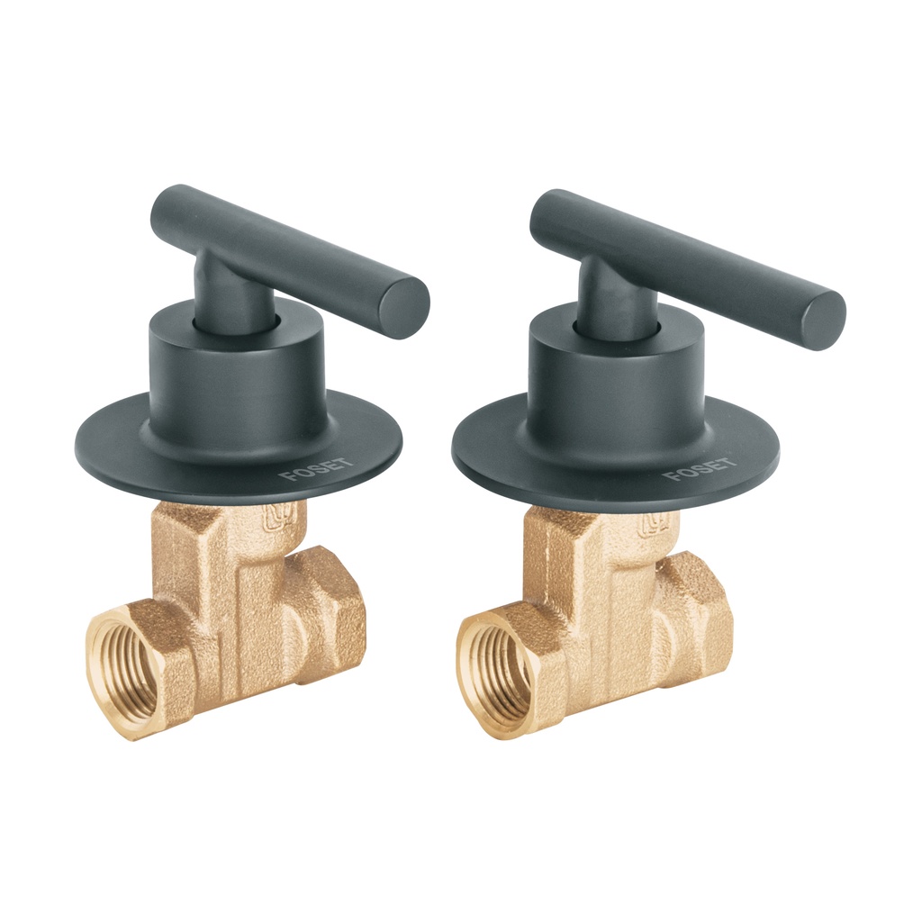 Juego manerales palanca, roscables p/regadera, negro, Foset - Pag 482