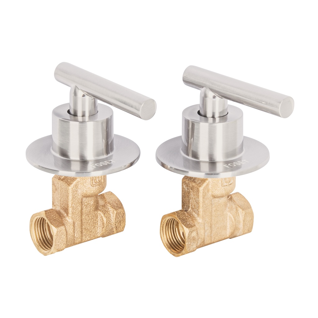 Juego manerales palanca, roscables p/regadera, satín, Foset - Pag 482