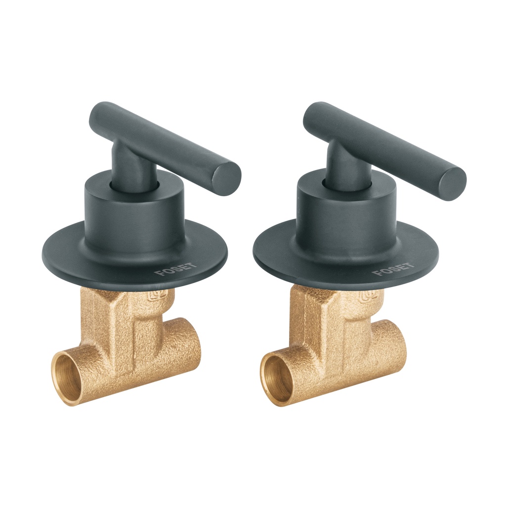 Juego manerales palanca, soldables p/regadera, negro, Foset