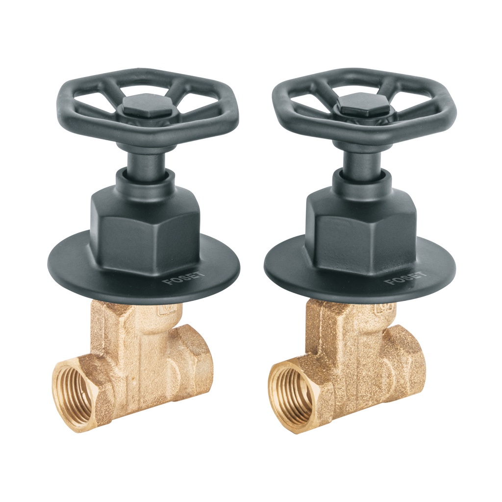 Juego manerales redondos, roscables p/regadera, negro, Foset - Pag 482