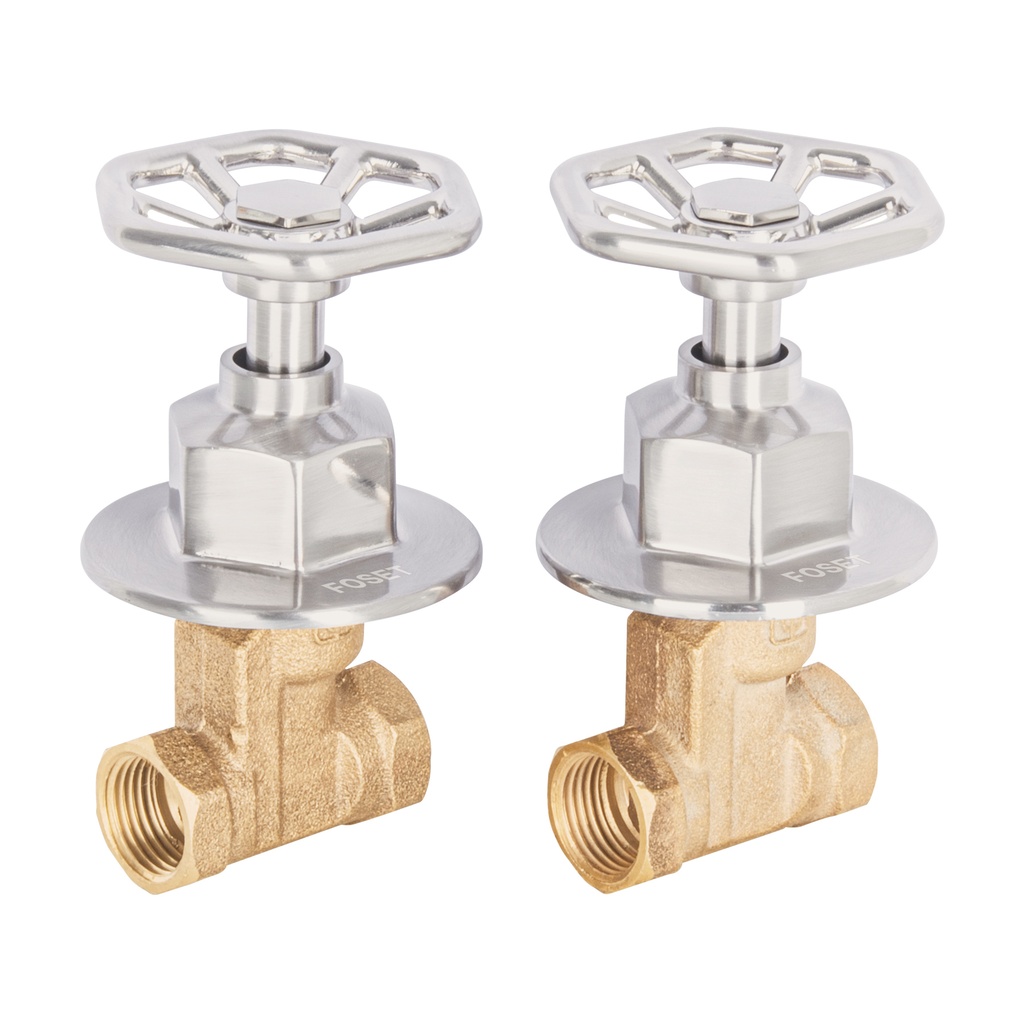 Juego manerales redondos, roscables p/regadera, satín, Foset - Pag 482